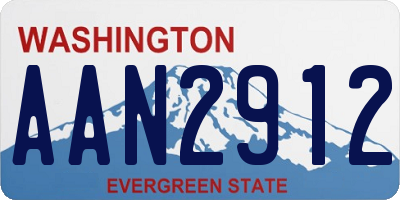 WA license plate AAN2912