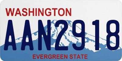 WA license plate AAN2918