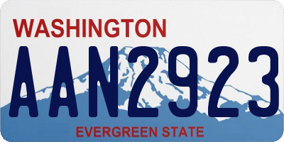 WA license plate AAN2923