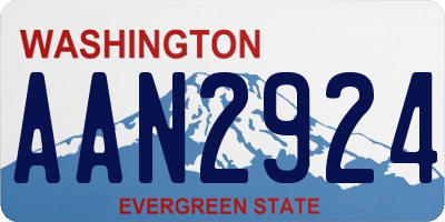 WA license plate AAN2924