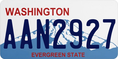 WA license plate AAN2927