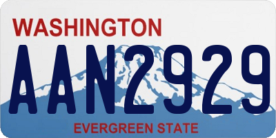 WA license plate AAN2929