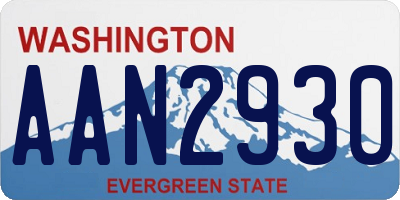 WA license plate AAN2930