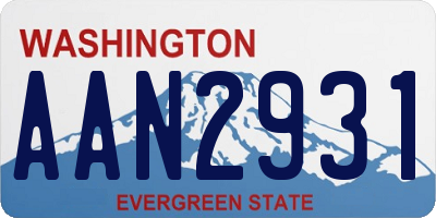 WA license plate AAN2931