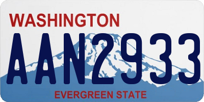 WA license plate AAN2933