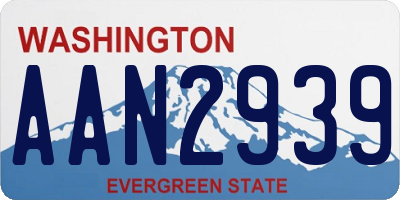 WA license plate AAN2939
