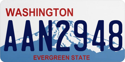 WA license plate AAN2948