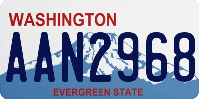 WA license plate AAN2968