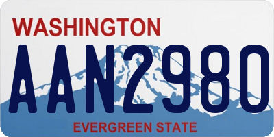 WA license plate AAN2980