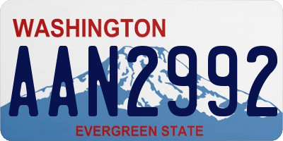 WA license plate AAN2992
