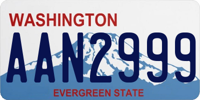 WA license plate AAN2999