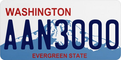 WA license plate AAN3000