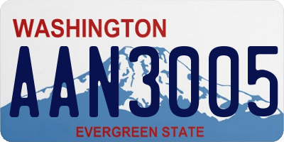 WA license plate AAN3005