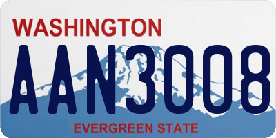 WA license plate AAN3008