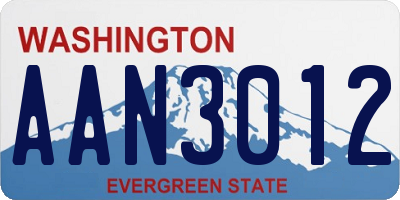 WA license plate AAN3012