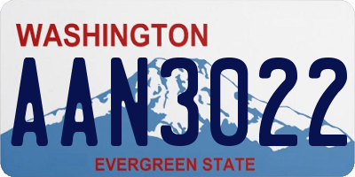 WA license plate AAN3022