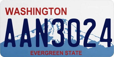 WA license plate AAN3024