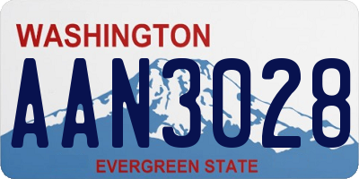 WA license plate AAN3028