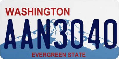 WA license plate AAN3040