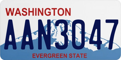 WA license plate AAN3047