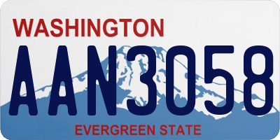 WA license plate AAN3058