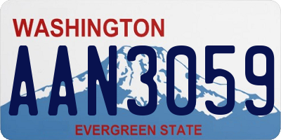 WA license plate AAN3059