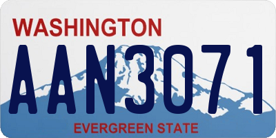 WA license plate AAN3071