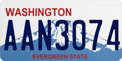 WA license plate AAN3074