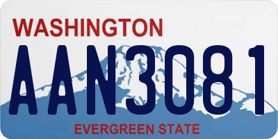 WA license plate AAN3081