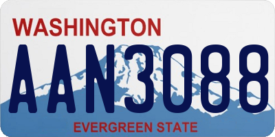 WA license plate AAN3088