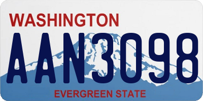 WA license plate AAN3098