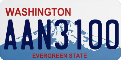 WA license plate AAN3100