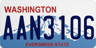 WA license plate AAN3106