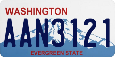 WA license plate AAN3121