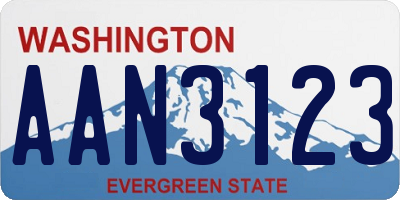 WA license plate AAN3123