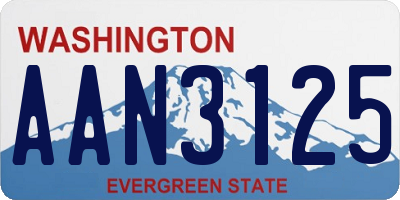 WA license plate AAN3125