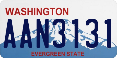 WA license plate AAN3131