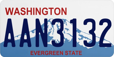 WA license plate AAN3132