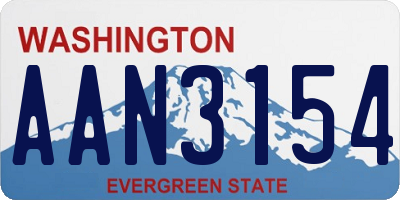 WA license plate AAN3154