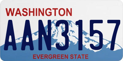 WA license plate AAN3157