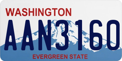 WA license plate AAN3160