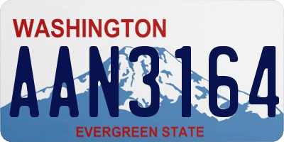 WA license plate AAN3164