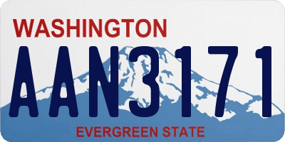 WA license plate AAN3171