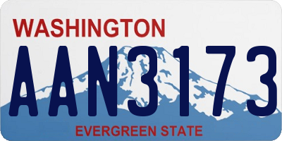 WA license plate AAN3173