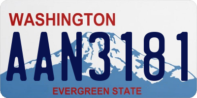 WA license plate AAN3181