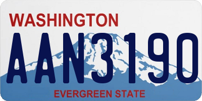 WA license plate AAN3190