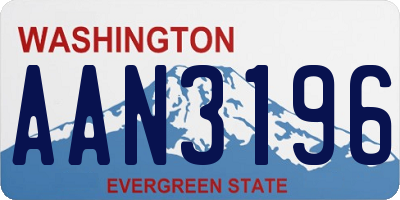 WA license plate AAN3196