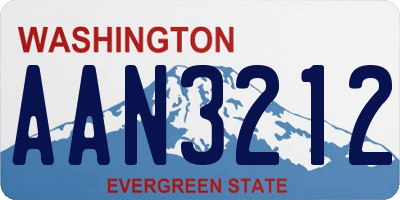 WA license plate AAN3212