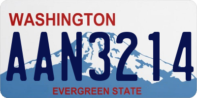 WA license plate AAN3214