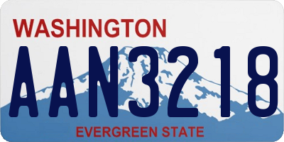 WA license plate AAN3218